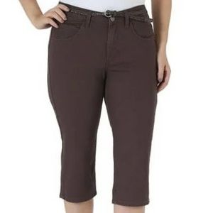 RIDERS by LEE Capris Classic Seal Brown Denim Womens Size 14